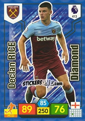 Sticker Declan Rice - English Premier League 2019-2020. Adrenalyn XL n. 413 - Panini
