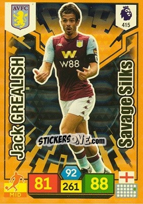 Sticker Jack Grealish - English Premier League 2019-2020. Adrenalyn XL n. 415 - Panini