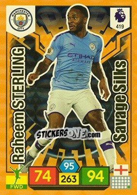 Sticker Raheem Sterling - English Premier League 2019-2020. Adrenalyn XL n. 419 - Panini