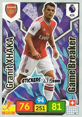 Sticker Granit Xhaka - English Premier League 2019-2020. Adrenalyn XL n. 424 - Panini