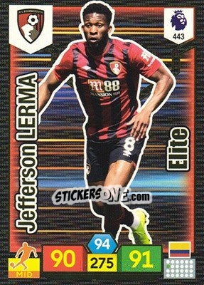 Sticker Jefferson Lerma - English Premier League 2019-2020. Adrenalyn XL n. 443 - Panini