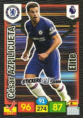 Sticker César Azpilicueta - English Premier League 2019-2020. Adrenalyn XL n. 446 - Panini