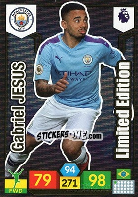 Sticker Gabriel Jesus - English Premier League 2019-2020. Adrenalyn XL n. LE-GJ - Panini