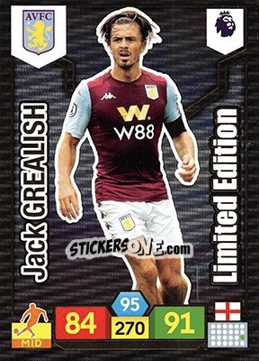 Sticker Jack Grealish - English Premier League 2019-2020. Adrenalyn XL n. LE-JG - Panini