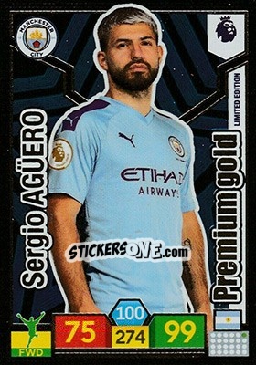 Sticker Sergio Agüero - English Premier League 2019-2020. Adrenalyn XL n. LE-SA - Panini