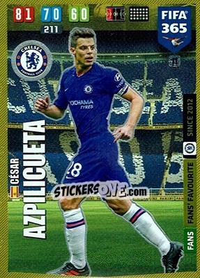 Sticker Cesar Azpilicueta - FIFA 365: 2019-2020. Adrenalyn XL n. 11 - Panini