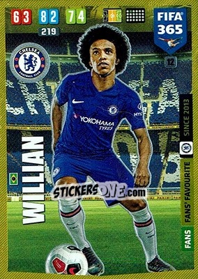 Sticker Willian - FIFA 365: 2019-2020. Adrenalyn XL n. 12 - Panini