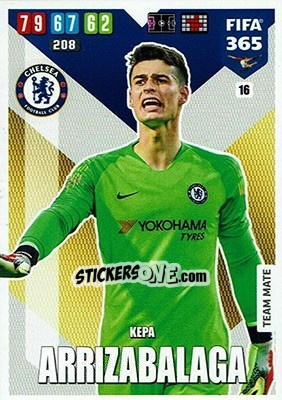 Sticker Kepa Arrizabalaga - FIFA 365: 2019-2020. Adrenalyn XL n. 16 - Panini