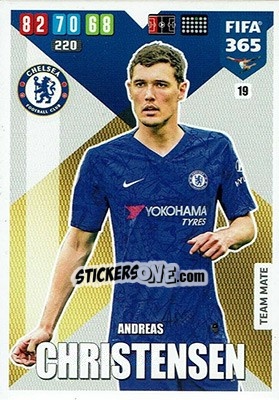 Sticker Andreas Christensen - FIFA 365: 2019-2020. Adrenalyn XL n. 19 - Panini