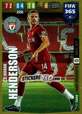 Sticker Jordan Henderson - FIFA 365: 2019-2020. Adrenalyn XL n. 29 - Panini