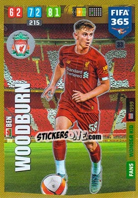 Sticker Ben Woodburn - FIFA 365: 2019-2020. Adrenalyn XL - Panini