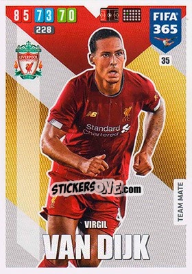 Sticker Virgil van Dijk - FIFA 365: 2019-2020. Adrenalyn XL n. 35 - Panini