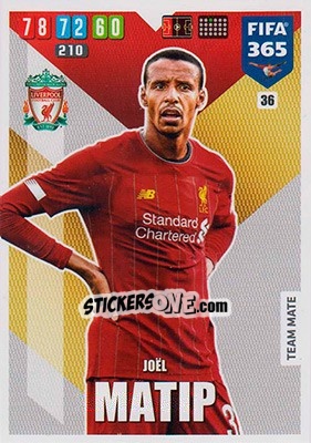 Sticker Joél Matip - FIFA 365: 2019-2020. Adrenalyn XL n. 36 - Panini
