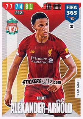 Sticker Trent Alexander-Arnold - FIFA 365: 2019-2020. Adrenalyn XL n. 37 - Panini