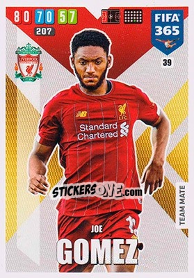 Sticker Joe Gomez - FIFA 365: 2019-2020. Adrenalyn XL n. 39 - Panini