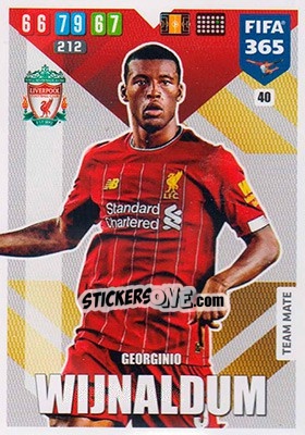 Sticker Georginio Wijnaldum - FIFA 365: 2019-2020. Adrenalyn XL n. 40 - Panini