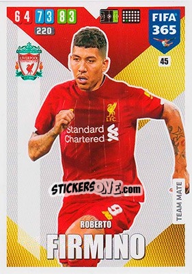 Sticker Roberto Firmino - FIFA 365: 2019-2020. Adrenalyn XL n. 45 - Panini