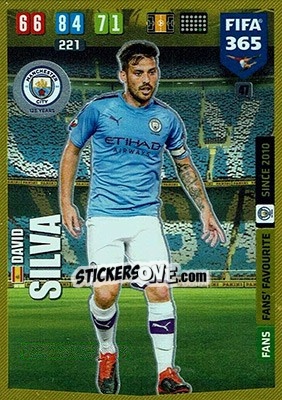 Sticker David Silva - FIFA 365: 2019-2020. Adrenalyn XL n. 47 - Panini