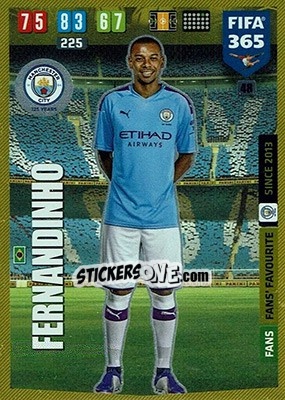 Sticker Fernandinho - FIFA 365: 2019-2020. Adrenalyn XL n. 48 - Panini