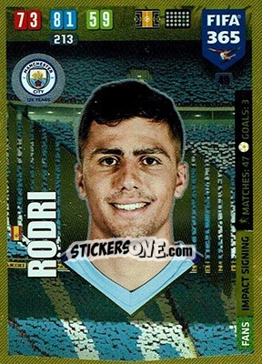 Sticker Rodri - FIFA 365: 2019-2020. Adrenalyn XL n. 49 - Panini