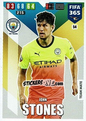 Sticker John Stones - FIFA 365: 2019-2020. Adrenalyn XL n. 54 - Panini