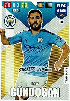 Sticker Ilkay Gündoğan - FIFA 365: 2019-2020. Adrenalyn XL n. 56 - Panini