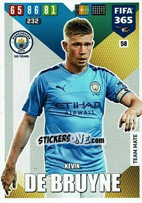 Sticker Kevin De Bruyne - FIFA 365: 2019-2020. Adrenalyn XL n. 58 - Panini