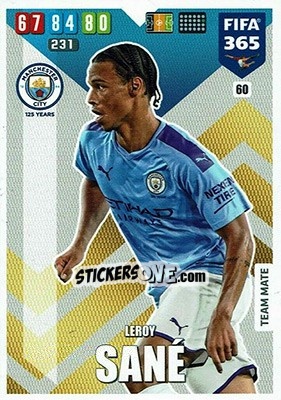 Sticker Leroy Sané - FIFA 365: 2019-2020. Adrenalyn XL n. 60 - Panini