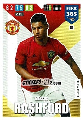 Sticker Marcus Rashford - FIFA 365: 2019-2020. Adrenalyn XL n. 81 - Panini
