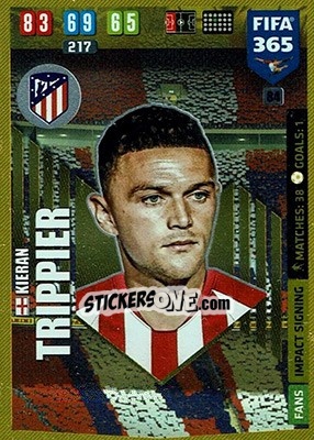 Sticker Kieran Trippier - FIFA 365: 2019-2020. Adrenalyn XL n. 84 - Panini