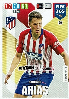 Sticker Santiago Arias - FIFA 365: 2019-2020. Adrenalyn XL n. 90 - Panini