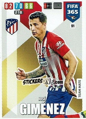 Sticker José Giménez - FIFA 365: 2019-2020. Adrenalyn XL n. 91 - Panini