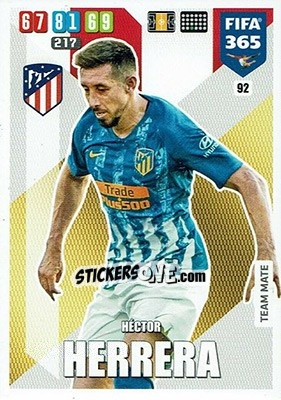Sticker Hector Herrera - FIFA 365: 2019-2020. Adrenalyn XL n. 92 - Panini