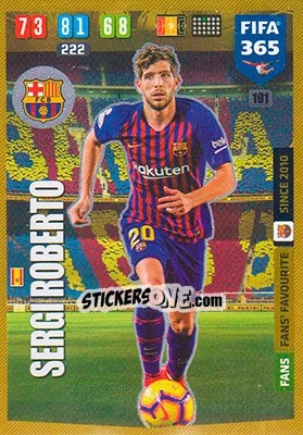 Sticker Sergi Roberto - FIFA 365: 2019-2020. Adrenalyn XL n. 101 - Panini