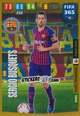 Sticker Sergio Busquets - FIFA 365: 2019-2020. Adrenalyn XL n. 102 - Panini
