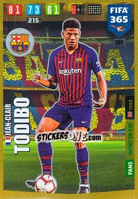 Sticker Jean-Clair Todibo - FIFA 365: 2019-2020. Adrenalyn XL n. 105 - Panini