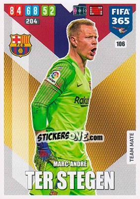 Cromo Marc-Andre ter Stegen - FIFA 365: 2019-2020. Adrenalyn XL n. 106 - Panini