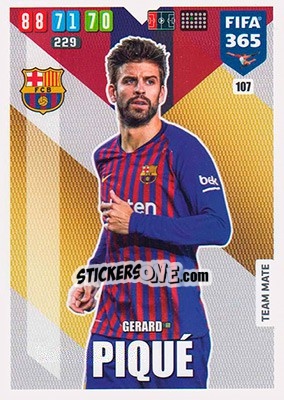 Sticker Gerard Piqué - FIFA 365: 2019-2020. Adrenalyn XL n. 107 - Panini
