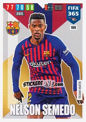 Sticker Nelson Semedo - FIFA 365: 2019-2020. Adrenalyn XL n. 109 - Panini