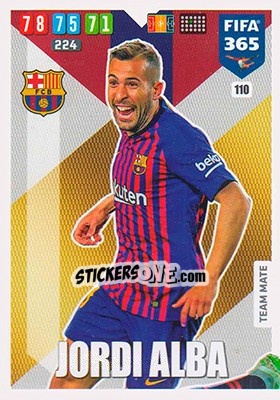 Sticker Jordi Alba - FIFA 365: 2019-2020. Adrenalyn XL n. 110 - Panini