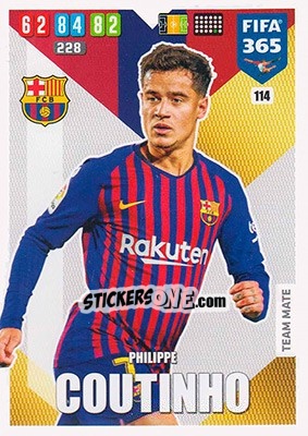 Sticker Philippe Coutinho - FIFA 365: 2019-2020. Adrenalyn XL n. 114 - Panini