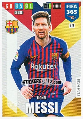 Sticker Lionel Messi - FIFA 365: 2019-2020. Adrenalyn XL n. 117 - Panini