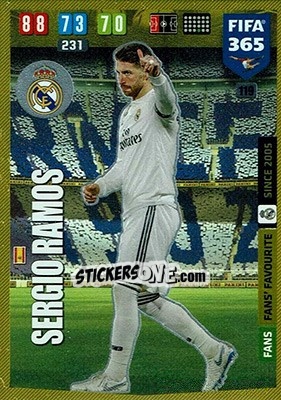 Sticker Sergio Ramos - FIFA 365: 2019-2020. Adrenalyn XL n. 119 - Panini
