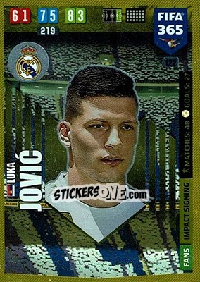 Sticker Luka Jovic - FIFA 365: 2019-2020. Adrenalyn XL n. 122 - Panini