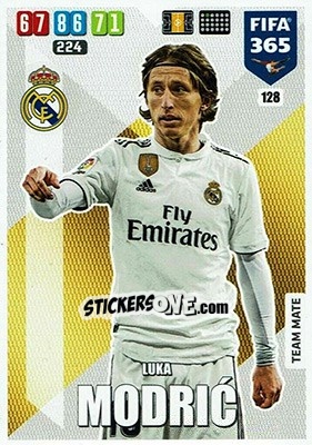 Sticker Luka Modric - FIFA 365: 2019-2020. Adrenalyn XL n. 128 - Panini