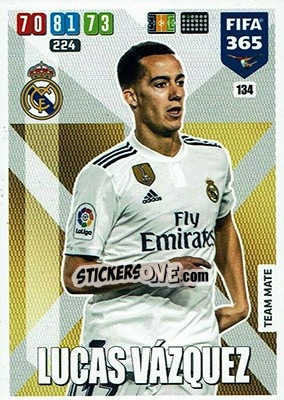Sticker Lucas Vázquez - FIFA 365: 2019-2020. Adrenalyn XL n. 134 - Panini