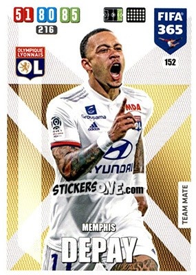 Sticker Memphis Depay - FIFA 365: 2019-2020. Adrenalyn XL n. 152 - Panini