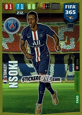 Sticker Stanley Nsoki - FIFA 365: 2019-2020. Adrenalyn XL n. 159 - Panini