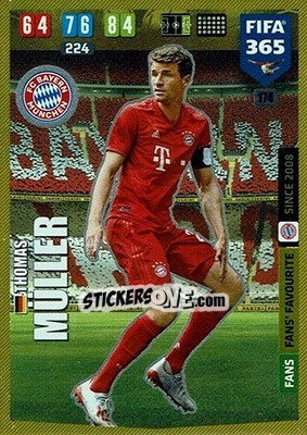 Sticker Thomas Müller - FIFA 365: 2019-2020. Adrenalyn XL n. 174 - Panini
