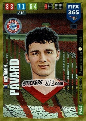 Sticker Benjamin Pavard - FIFA 365: 2019-2020. Adrenalyn XL n. 176 - Panini